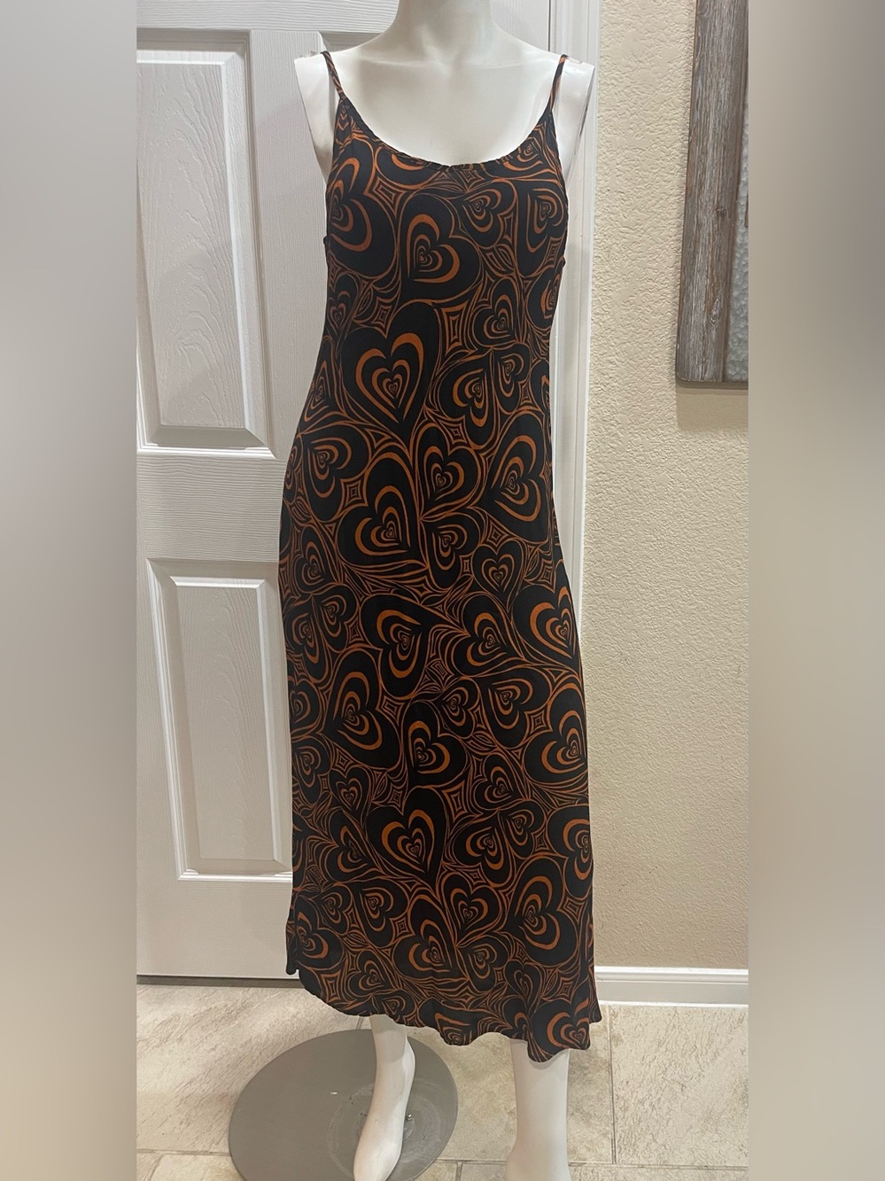 VTG Style Lisa Says Gah Wild Hearts Midi Slip Dress Retro Print Size XLarge